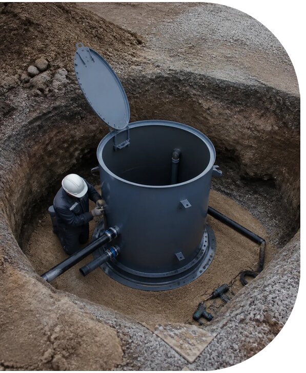Монтаж металлического кессона для скважины в Рассказове
